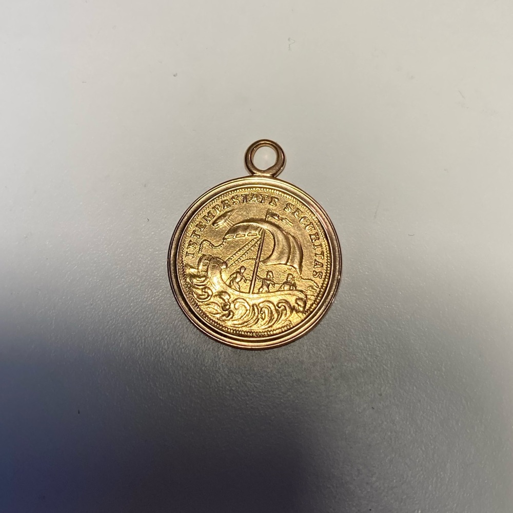 SOLID GOLD ANTIQUE/VINTAGE COIN PENDANT